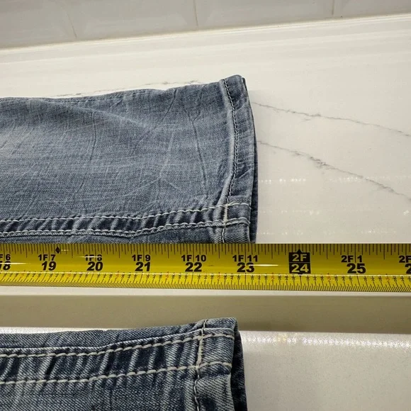 Miss Me, Womens Distressed Blue Cropped Jean Capri, 28 - Picture 13 of 13